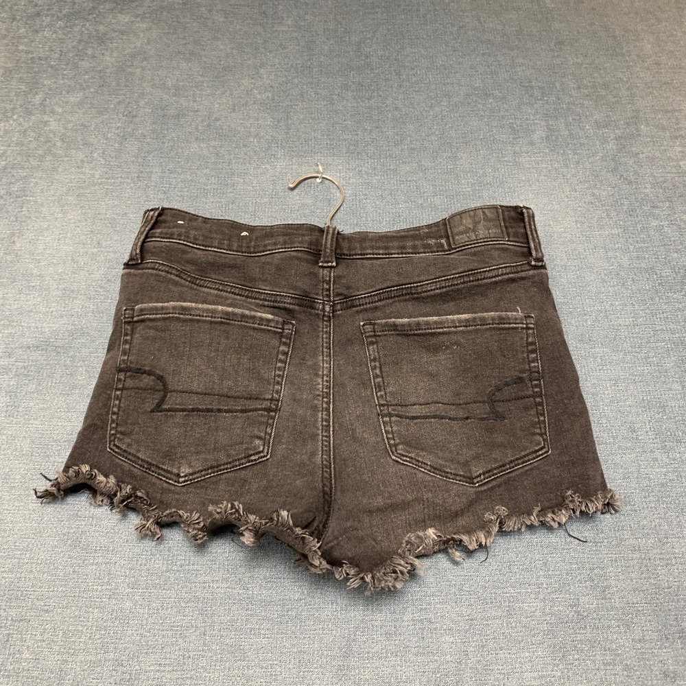 American Eagle Outfitters Cut-Off Shorts Womens 8 Black Denim Cotton Distressed